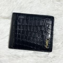 ⭐️未使用級⭐️　サンローラン　YSL　カサンドラロゴ　クロコ型押し　マネークリップ 箱付サンローラン マネークリップ カードケース クロコ型押