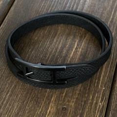 HERMES エルメス レザーブレスレット ビーアピ ドゥブルトゥール