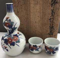 色鍋島 酒器 錦菊絵酒器 人間国宝 十三代 今泉今右衛門作 栞共