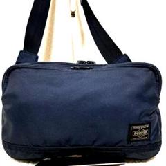 【美品】PORTER ポーター 2層式 ウエストバッグ ボディバッグ ネイビー