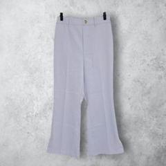 【裾スリット　フレアパンツ】　オフィス　スラックス　入学式　フォーマル　無地