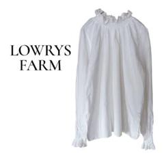 LOWRYS FARM ローリーズファーム 長袖ブラウス ホワイト フリル襟 袖