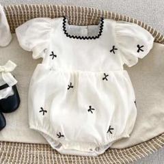 chiffon ribbon one-piece 韓国子供服　韓国ベビー服 80