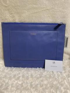 coach コーチ レザー クラッチバッグ ブルー カバン ポーチ 小物入れ