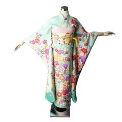 国産品 身長158-173cm 振袖 緑 メルカリ - gr-001 着物・浴衣