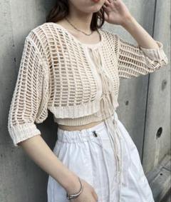 リボン半袖ニット×ギンガムキャミセット リボン半袖ニット×ギンガムキャミセット – pium