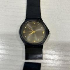 ブラックラバーバンド クォーツ腕時計