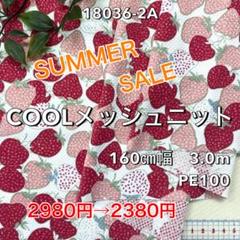 NO,18036-2A 160㎝幅 3.0m メッシュニット　イチゴ　ピンク