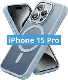 iPhone 15 Pro用 磁気ケース MagSafe対応 ライトブルー