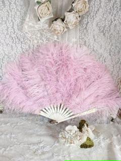 ホワイトフェザーのファンエヴァンタイユフランスアンティーク