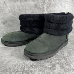 UGG アグ ムートン ブーツ フラッフ ミニ キルテッド ブラック　25cm