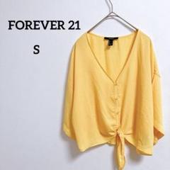 FOREVER 21 イエロー Vネック ルーズフィットトップス　サイズS