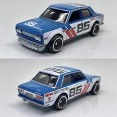 -ホットウィール ダットサン ブルーバード 510 BRE 青 / 白