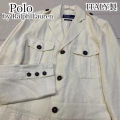 ラルフローレン 80's USA製 リネン テーラードジャケット サファリ 06020f0e14675d329b94e7a8e1a3ba