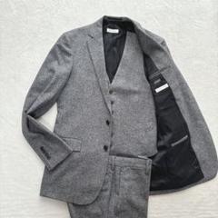 【美品】デザインワークス　スリーピーススーツ　グレー　ウール　紳士服