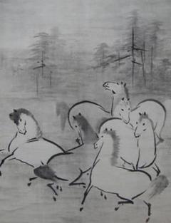 狩野芳崖、牧馬図、希少な額装用画集より、新品高級額装付、状態良好 m21906171284_1.jpg?1712721806