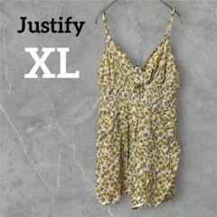 Justify 花柄オールインワン　XL 肩紐調節あり