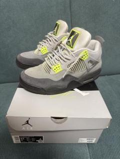 NIKE Air Jordan 4 グレー/イエロー 11 ネオンカラーＥＮＤ． 美品 ナイキ エアジョーダン 4 ネオン グレー×イエロー 23cm 箱