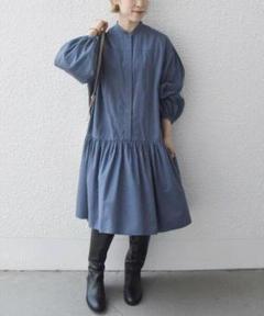 美品✨定価１.４万❤️　シップスエニィ　洗える　ペプラム ミディ ワンピース◇ 美品✨定価1.4万❤️ シップスエニィ 洗える ペプラム ミディ