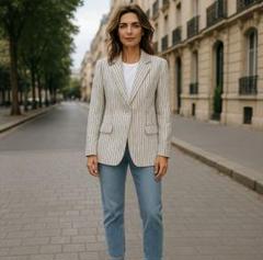 美品HERMES/エルメス ジャケット 36/レディースS相当コットン混シルク