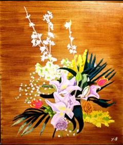 値下げ交渉あり。超美品！桜の花　金箔　油彩画 値下げ交渉あり。超美品！桜の花金箔油彩画