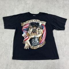 USMC　アメリカ　ブルドッグ　トップス　半袖　Tシャツ　古着　ブラック　黒のサムネイル