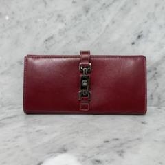 GUCCI グッチ ジャッキー レザー 長財布 二つ折り財布 ワインレッド