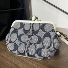 coach コーチ 財布 がま口 コインケース ブルー 青｜Yahoo