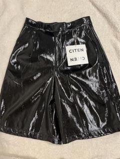 CITEN シテン ブラック フェイクレザー ハーフパンツ　S
