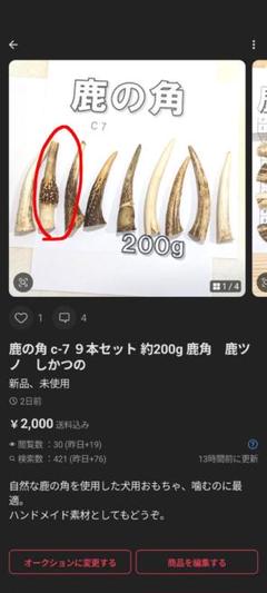 鹿の角 6本セット 鹿の角 B16- 6本セット 約100g 鹿角 鹿ツノ しかつの - メルカリ