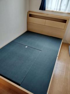 【川崎市の家まで引き取りに来れる方限定】木製ダブルベッドフレーム 引き出し付き