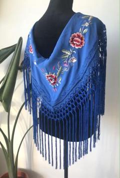 フラメンコ 刺繍シージョ マントンシージョ ロイヤルブルー