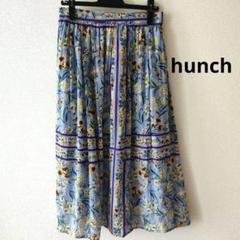 hunch ハンチ　フローラルプリント プリーツスカート