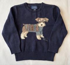 LAUREN 薄紫 犬刺繍 セーター XXS