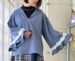 美品！ishikawalaboファー付き ダンボールニットフードポンチョ