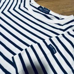 【美品、フランス製】T4クルーネック　ボーダー　SAINTJAMES　白紺半袖M
