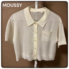 MOUSSY アイボリー 半袖ポロシャツ F
