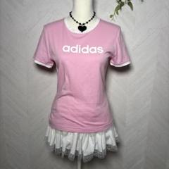 グランジy2k平成ギャル韓国 adidasロゴリンガーTシャツ - メルカリ
