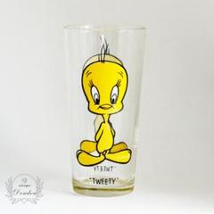 トゥイーティー　グラス　コップ　TWEETY Vintage Looney Tunes Tweety bird￼ Cup With Crazy Straw