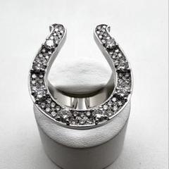 プラチナpt900 リング　槌目　馬蹄　ダイヤ1.319ct 24.54 g