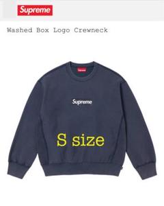 Supreme Washed Box Logo Crewneck ネイビー S Supreme Washed Box Logo Crewneck Navy Men's - SS25 - US