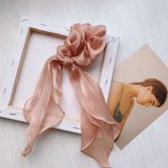リボン ヘアゴム 光沢感 ハロウィン ビッグリボン 大人 子供 オーガンジー