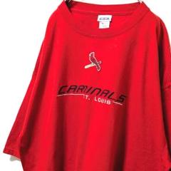 CSA MLBセントルイスカージナルス ロゴ刺繍 Tシャツレッド赤2XL古着