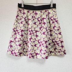 【JILLSTUART】（M）花柄フレアスカート/華やかコーデ/グログランテープ