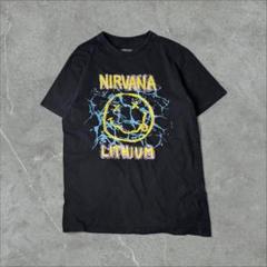 NIRVANA LITHIUM ニルヴァーナ スマイル サンダー Tシャツ 黒