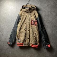 f4 DC スノーボードウェア　豹柄　黒　ポケット　リブ　刺繍　ビンテージ感 f4 DC スノーボードウェア 豹柄 黒 ポケット リブ 刺繍