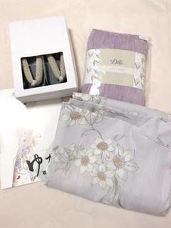 Dita 浴衣4点セット 琴歌の花つむぎ(浴衣・しわ兵児帯・下駄・着付け本) Dita 浴衣4点セット 琴歌の花つむぎ(浴衣・しわ兵児帯・下駄