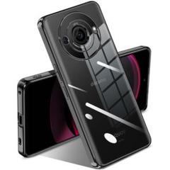 AQUOS R8 Pro ケース クリア 耐衝撃 アクオス ブラック　黒