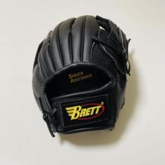 新品未使用タグ付き　Brett ブレット軟式グローブ 黒　右投げ用