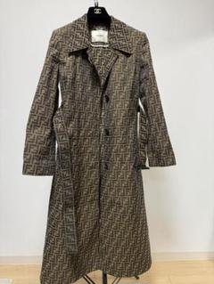 フェンディ FENDI ロングコート 中綿コート ナイロン フード 黒 42 M
